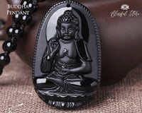 Black Obsidian Buddha Pendant. - www.blissfulagate.com