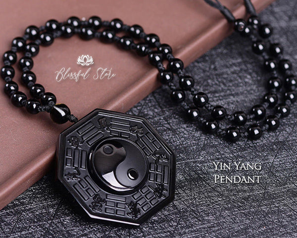 Black Obsidian Yin Yang Pendant. - www.blissfulagate.com