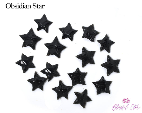 Star Hand Carved Obsidian Gemstone - www.blissfulagate.com