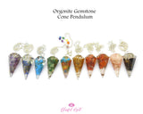 Orgonite Seven Chakra Chipstone Cone Resin Boho Style Pendulum - www.blissfulagate.com