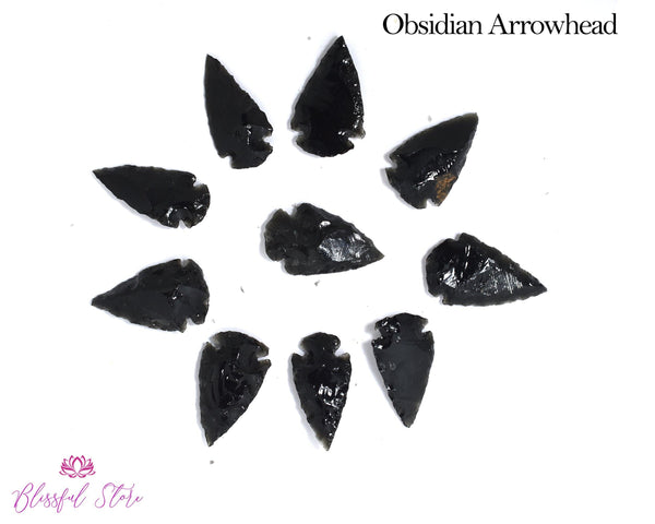 Arrow Head Hand Carved Obsidian Gemstone - www.blissfulagate.com