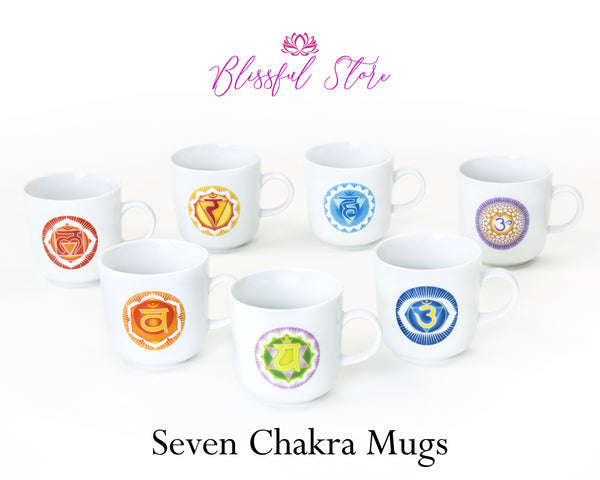 Seven Chakra Design White Mugs, Coasters, Mouse Pads