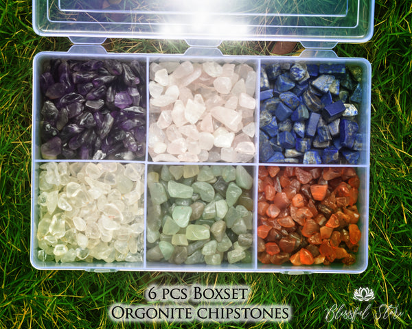 Set of 6 Raw Crystals Stones Reiki Home Decors Set