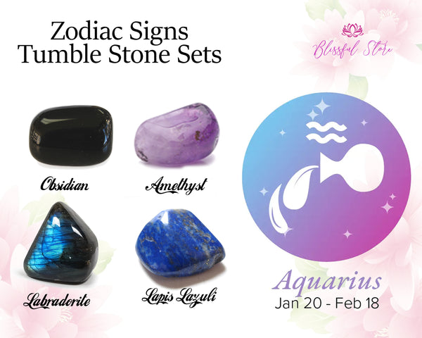 Zodiac Signs Tumble Stone Sets ( Aquarius )