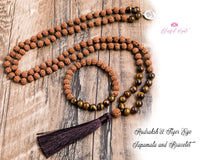 Tiger Eye and Rudraksha Beads Mix Japa Mala & Bracelet