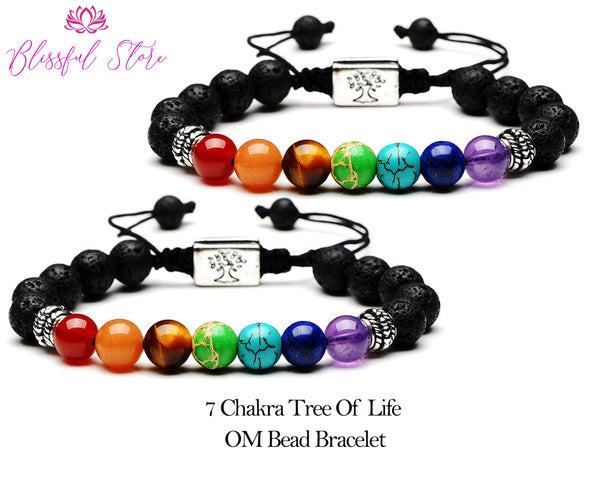 Seven Chakra Om Bracelet