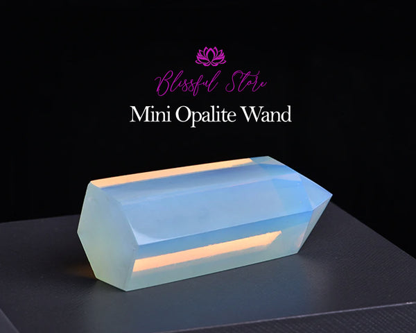 Natural Opalite Mini Reiki Healing Pocket Gemstone Wand