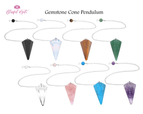 Orgonite Cone Gemstone Pendulum - www.blissfulagate.com