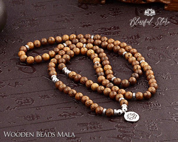 Genuine Wooden 108 Beads Japa Mala With Charm