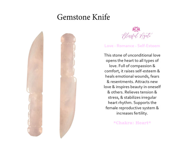 Rose Quartz Knifes - www.blissfulagate.com