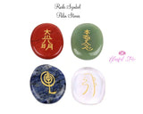 Amethyst Reiki Symbols Palm Stones - www.blissfulagate.com