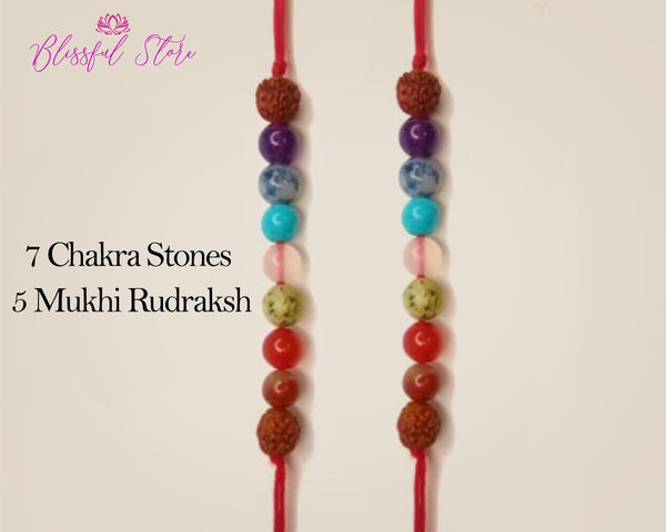 Chakra Balance Stones 5 mukhi Rudraksh Bracelet - www.blissfulagate.com
