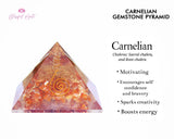 Carnelian Orgonite EMF Pyramid.