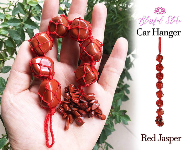 Red Jasper Tumbled Stone Hanging Ornament