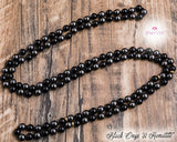 Black Onyx and Hematite Beads Mix Stone Japamala.