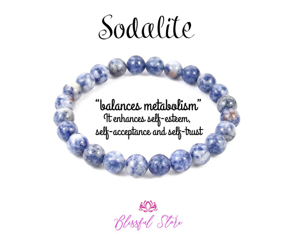 Genuine Sodalite 8 mm beads Bracelet