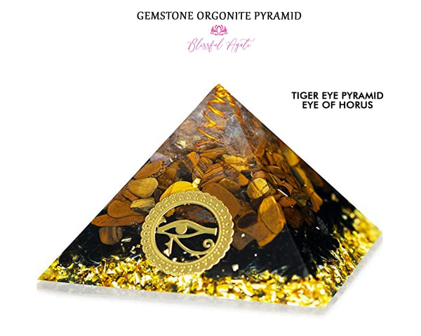 Eye of Horus Tiger Eye Crystal Gemstone EMF Pyramids.