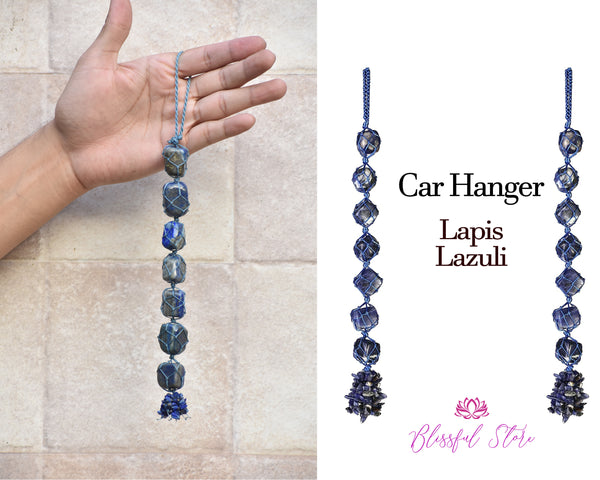 Lapis Lazuli Tumbled Stone Hanging Ornament