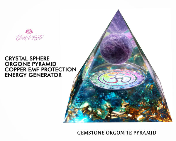 Amethyst Crystal Gemstone EMF Pyramids.