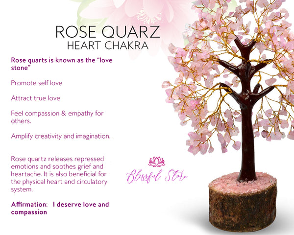 Rose Quartz Gemstone Chipstone Tree