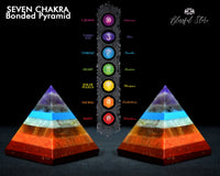 Seven Chakra Bonded Mini Pyramid