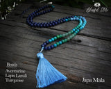 Lapis Lazuli Aventurine Turquoise Mala Bracelet Combo