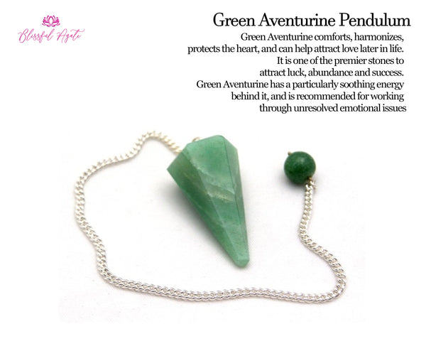 Orgonite Green Aventurine Gemstone Pendulum - www.blissfulagate.com