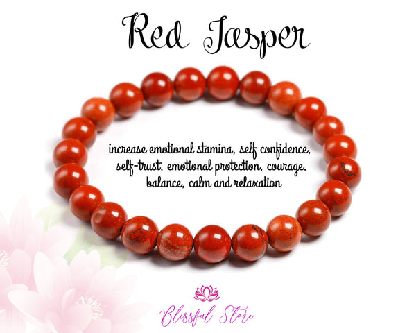 Genuine Red Jasper 8mm Beads Bracelet