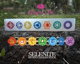 Selenite Seven Chakra Charging  Stick