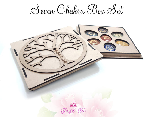 Seven Chakra Gemstones Wooden Box Set