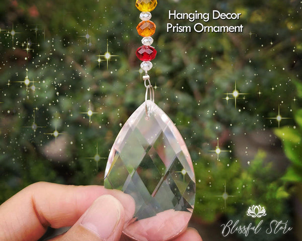 Rainbow Beads Crystal Sun Catcher Droplet Ornament - www.blissfulagate.com