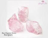 Rose Quartz Raw Natural Stones Set - www.blissfulagate.com