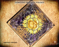 7 Chakra Amethyst Crystal Gemstone EMF Pyramids.