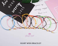 Heart Charm Hemp Braided Wish Bracelets