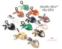Gemstone Heart Key Chains