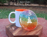 Seven Chakra Buddha Charm Crystal Water Charging Plate / Coaster - www.blissfulagate.com