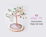 Rose Quartz Agate Coaster Base Gemstone Bonsai Tree - www.blissfulagate.com