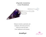 Orgonite Amethyst Chipstone Cone Pendulum - www.blissfulagate.com