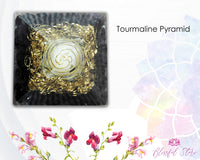Flower Of Life Black Tourmaline Orgone Chakra Pyramid. - www.blissfulagate.com