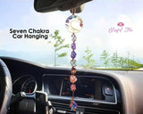 7 Chakra Tumbled Gemstone Tassel Car Hanging - www.blissfulagate.com
