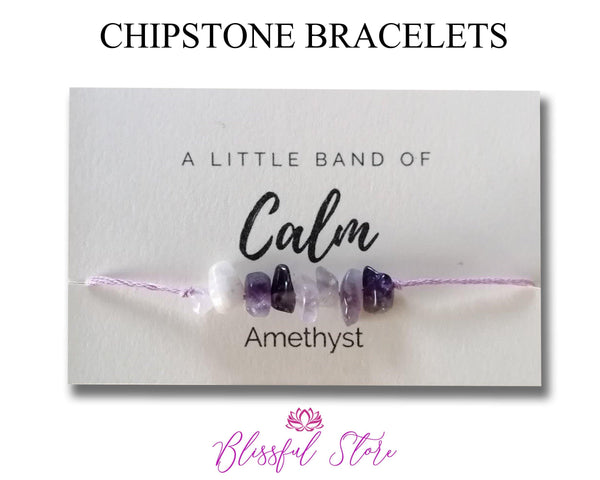 Amethyst Gemstone Chipstone Bracelet - www.blissfulagate.com