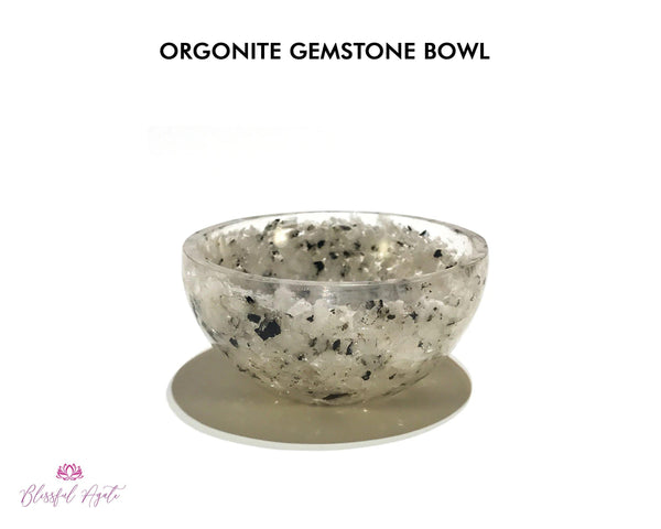 Orgonite Moonstone Gemstone Bowl. - www.blissfulagate.com