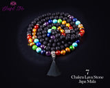 Seven Chakra Lava Stone108 Beads Japa Mala