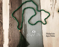 Green malachite 108 Beads Japa Mala With Buddha Charm