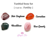 Crystal Tumble Stone Set For Fertility Pregnancy Carnelian , Rose Quartz  , Carnelian, Bloodstone - www.blissfulagate.com