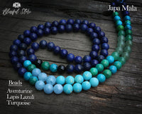 Lapis Lazuli Aventurine Turquoise Mala Bracelet Combo