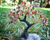 Seven Chakra Gemstone Chipstone Tree Amethyst Cluster Base. - www.blissfulagate.com