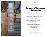 Selenite Seven Chakra Engraved Stick