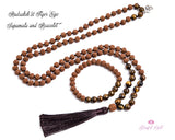 Tiger Eye and Rudraksh Beads Mix Japa Mala & Bracelet