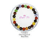Seven Chakra Om Engraved Bracelet